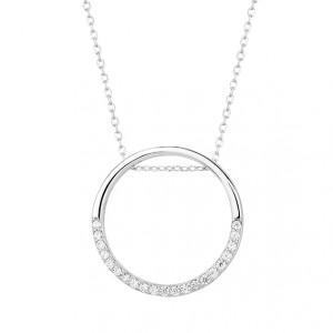 Colier argint cu pandantiv cerc cu pietre DiAmanti Z1456N-DIA (Argint 925‰ 3 g.)